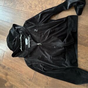 Women’s  Black Velour Hoodie Jacket